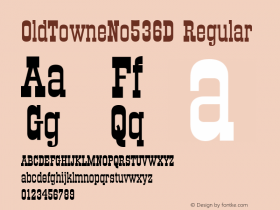 OldTowneNo536D Regular Version 001.005 Font Sample