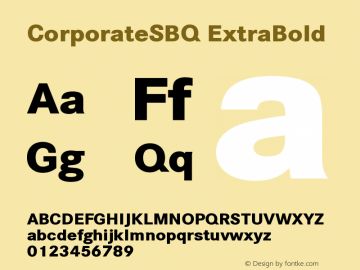 CorporateSBQ ExtraBold Version 001.000 Font Sample