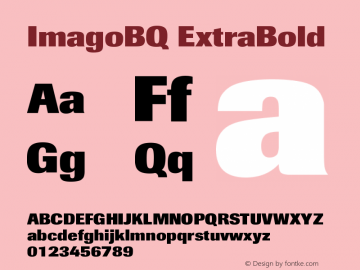 ImagoBQ ExtraBold Version 001.001 Font Sample