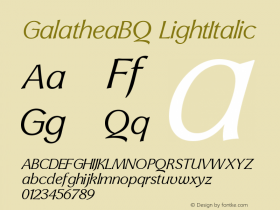 GalatheaBQ LightItalic Version 001.001图片样张