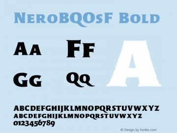 NeroBQOsF Bold Version 001.001 Font Sample