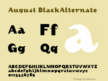 August BlackAlternate Version 001.000 Font Sample