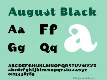 August Black Version 001.000 Font Sample