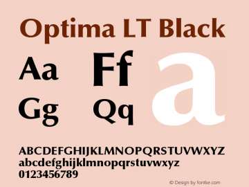 Optima LT Black Version 006.000 Font Sample