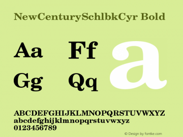 NewCenturySchlbkCyr Bold Version 001.000 Font Sample