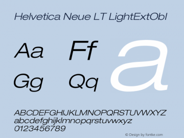 Helvetica Neue LT LightExtObl Version 006.000图片样张