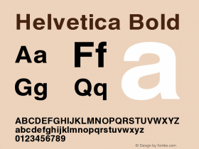 Helvetica Bold Version 001.000 Font Sample