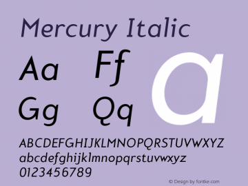 Mercury Italic 001.000图片样张