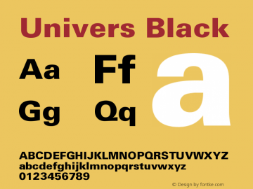 Univers Black Version 001.000图片样张