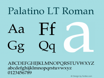 Palatino LT Roman Version 006.000图片样张