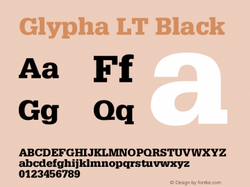 Glypha LT Black Version 006.000 Font Sample