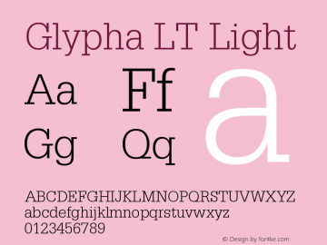 Glypha LT Light Version 006.000图片样张