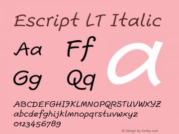 Escript LT Italic Version 001.000图片样张