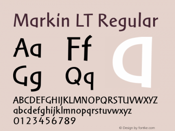 Markin LT Regular Version 005.000 Font Sample