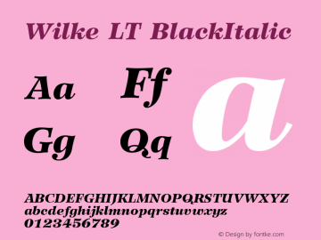 Wilke LT BlackItalic Version 006.000图片样张