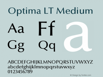 Optima LT Medium Version 006.000 Font Sample