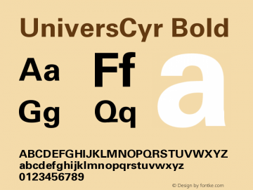 UniversCyr Bold Version 001.000图片样张