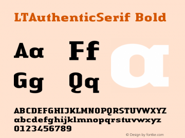 LTAuthenticSerif Bold Version 005.000 Font Sample