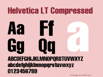 Helvetica LT Compressed Version 006.000 Font Sample