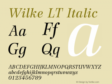 Wilke LT Italic Version 006.000图片样张