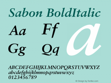 Sabon BoldItalic Version 001.002图片样张