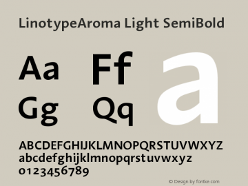 LinotypeAroma Light SemiBold Version 005.000图片样张