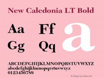 New Caledonia LT Bold Version 006.000 Font Sample