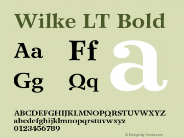 Wilke LT Bold Version 006.000图片样张