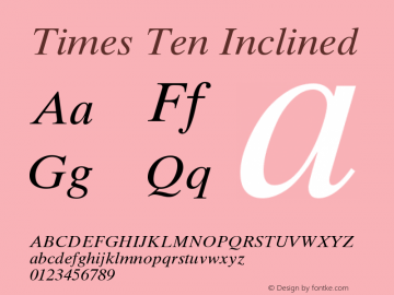 Times Ten Inclined Version 001.000图片样张