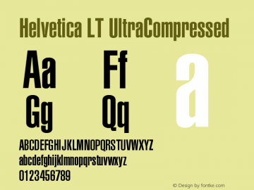 Helvetica LT UltraCompressed Version 006.000图片样张