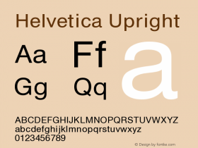 Helvetica Upright Version 001.000 Font Sample