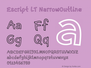 Escript LT NarrowOutline Version 001.000 Font Sample
