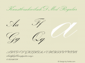 KunstlerschreibschDMed Regular Version 001.005 Font Sample