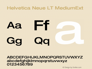 Helvetica Neue LT MediumExt Version 006.000 Font Sample