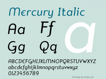 Mercury Italic 001.000图片样张