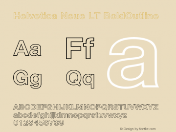 Helvetica Neue LT BoldOutline Version 006.000图片样张