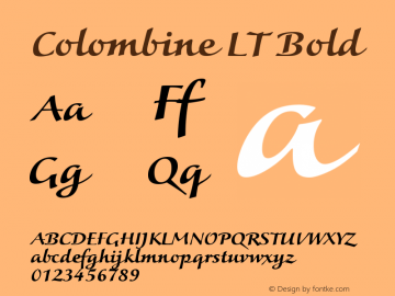 Colombine LT Bold Version 001.000 Font Sample