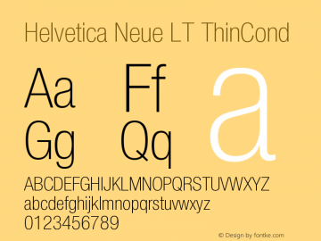 Helvetica Neue LT ThinCond Version 006.000图片样张