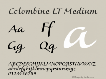 Colombine LT Medium Version 001.000 Font Sample