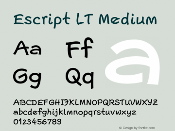 Escript LT Medium Version 001.000图片样张