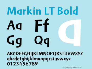 Markin LT Bold Version 005.000 Font Sample