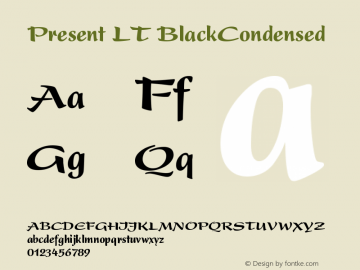 Present LT BlackCondensed Version 006.000 Font Sample