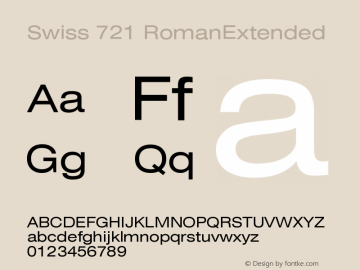 Swiss 721 RomanExtended Version 003.001图片样张