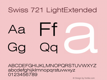 Swiss 721 LightExtended Version 003.001 Font Sample