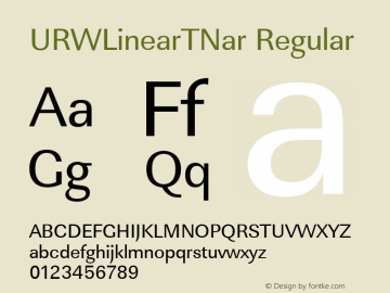 URWLinearTNar Regular Version 001.005图片样张