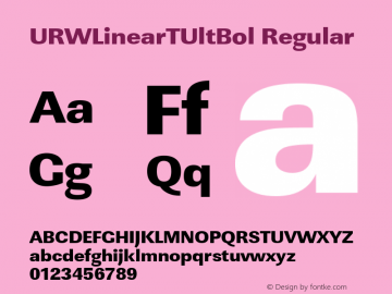 URWLinearTUltBol Regular Version 001.005 Font Sample