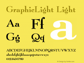 GraphicLight Light Version 001.001 Font Sample