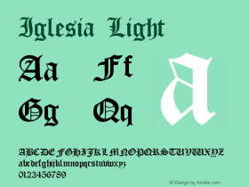 Iglesia Light Version 001.000 Font Sample