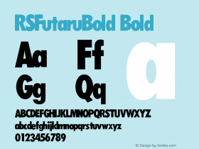 RSFutaruBold Bold Version 001.001 Font Sample