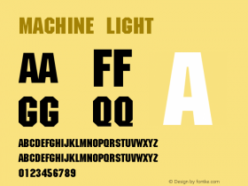 Machine Light Version 001.000 Font Sample